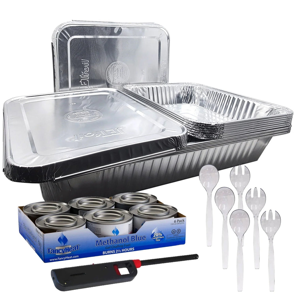 28 Piece Buffet Serving Kit Disposable Aluminum Refill Chafing: (No Racks)
