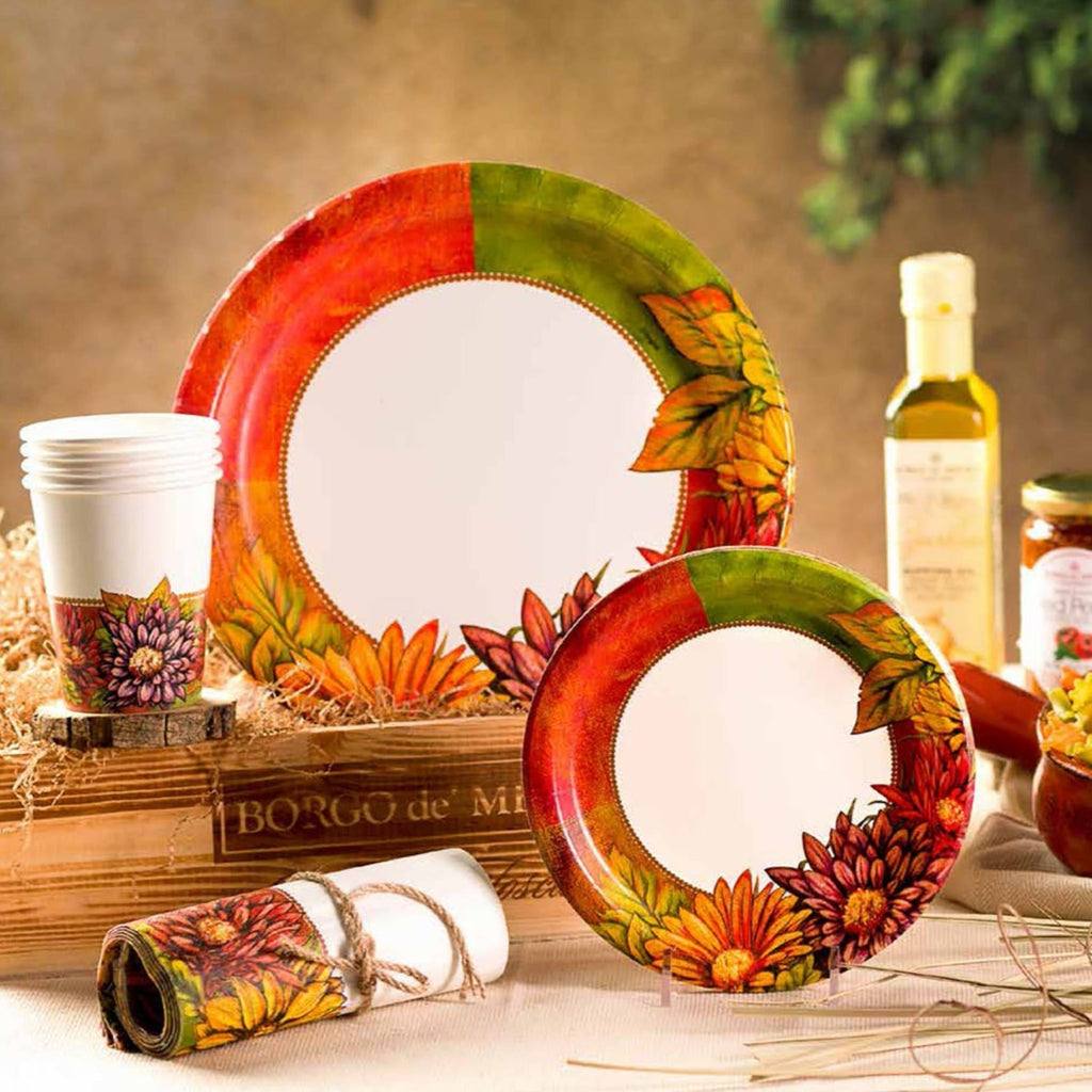 10" Dinner Paper Plates 10"Floral Art Premiu 18 Pack