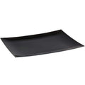 7.5" Black Rectangular Appetizer Plates Plastic 10 Pack