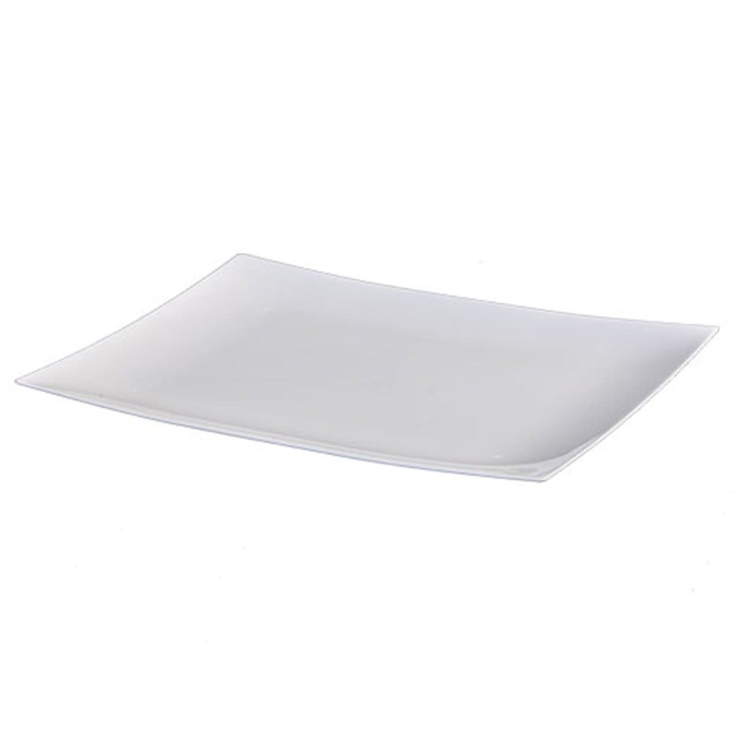 9" White Rectangular Salad Plates Plastic