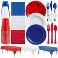 Red White and Blue American Flag Disposable Party Plastic Plates Sets