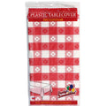 54'' X 108''  Red Gingham Rectangular Tablecover Plastic