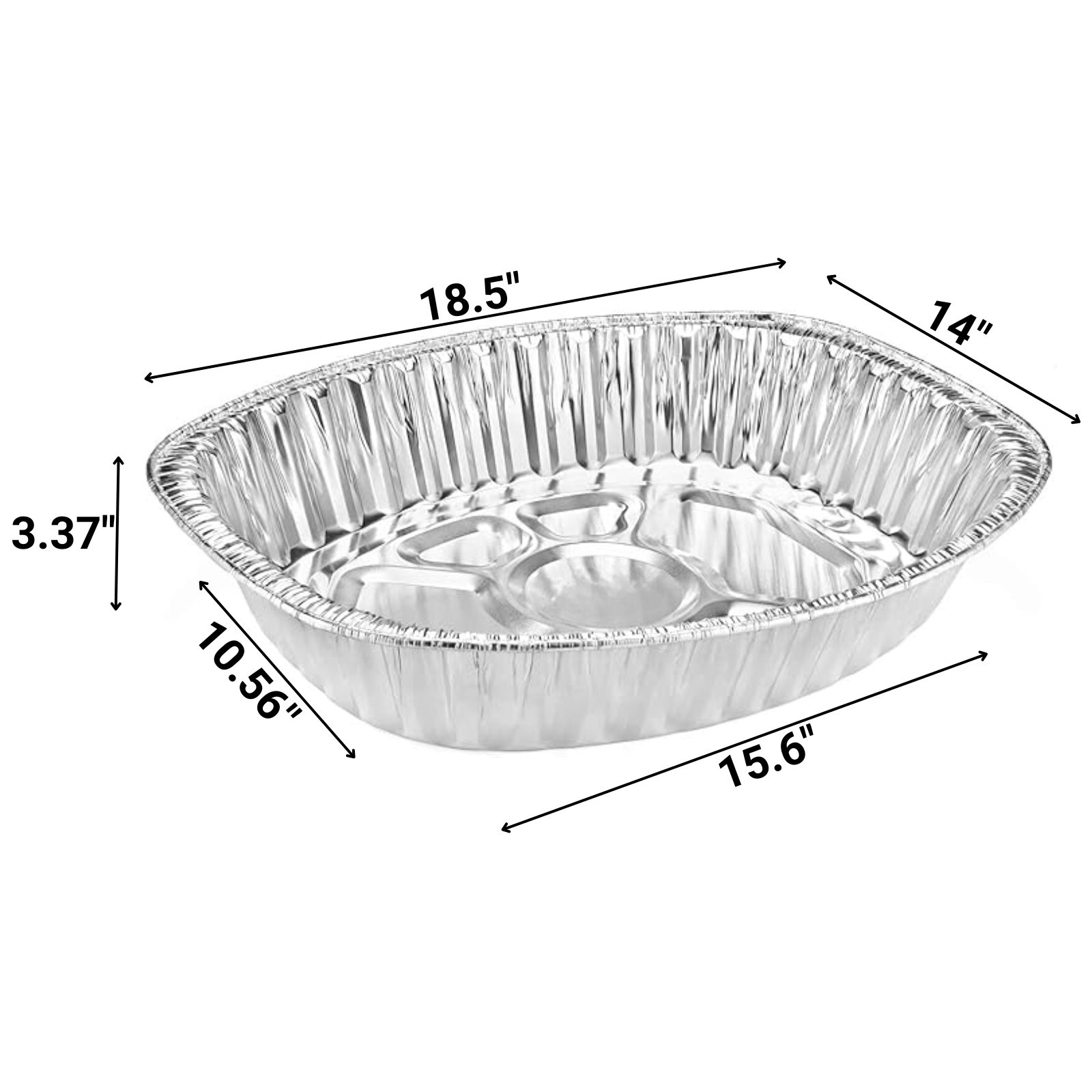 Large Oval Turkey Roaster Pan With Basting Set 5 Pieces Aluminum