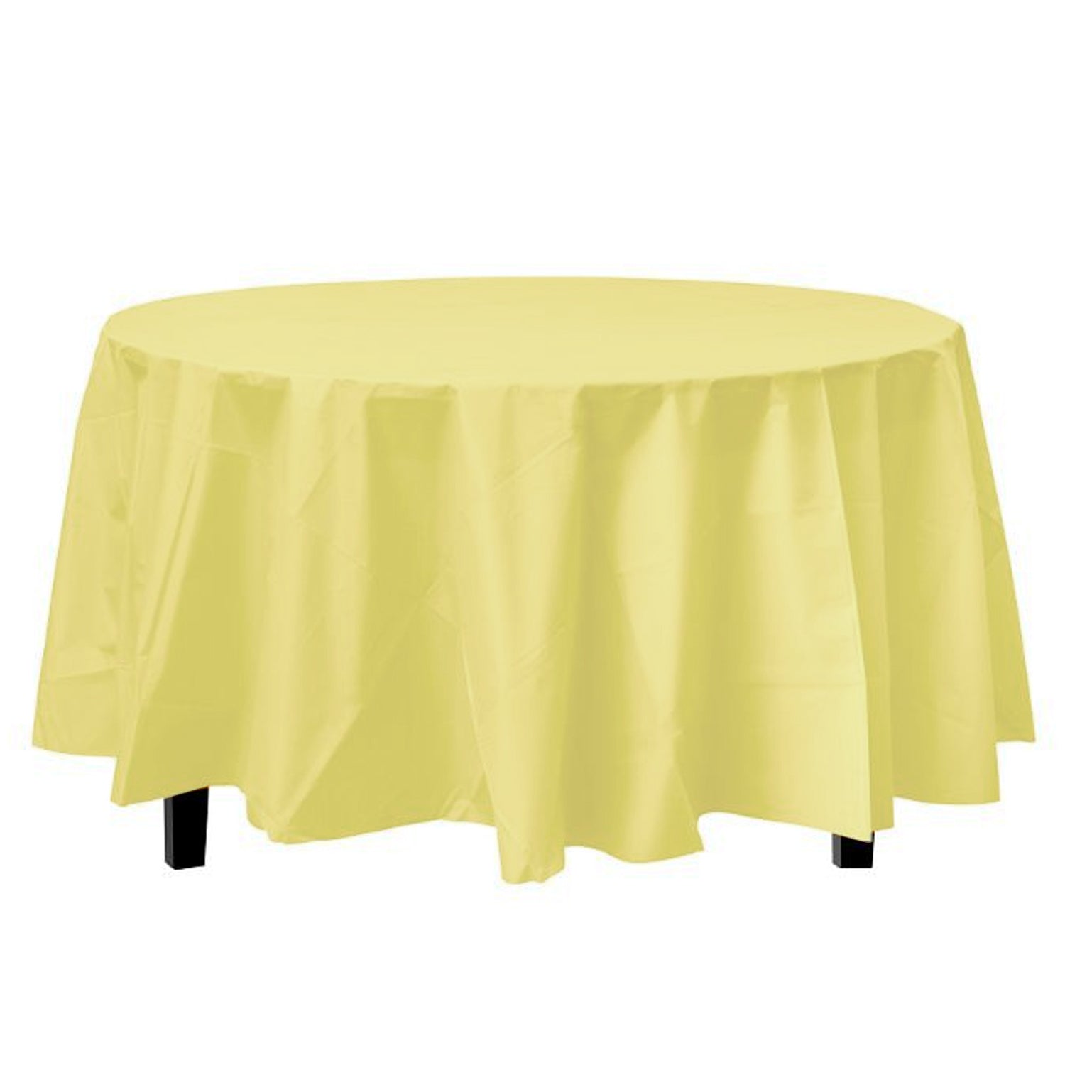*WHOLESALE* 84'' Round Yellow Table Cloth Plastic Disposable 36/Case