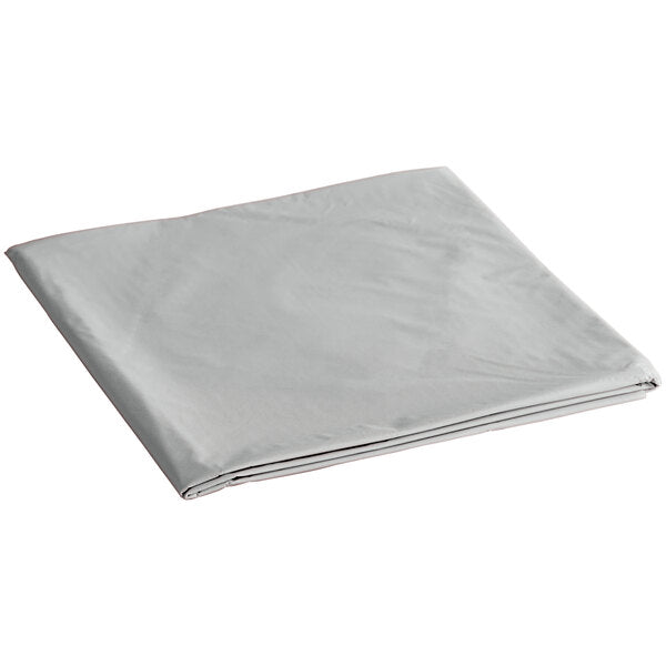 *WHOLESALE* 84'' Round Silver Table Cloth Plastic Disposable 36/Case