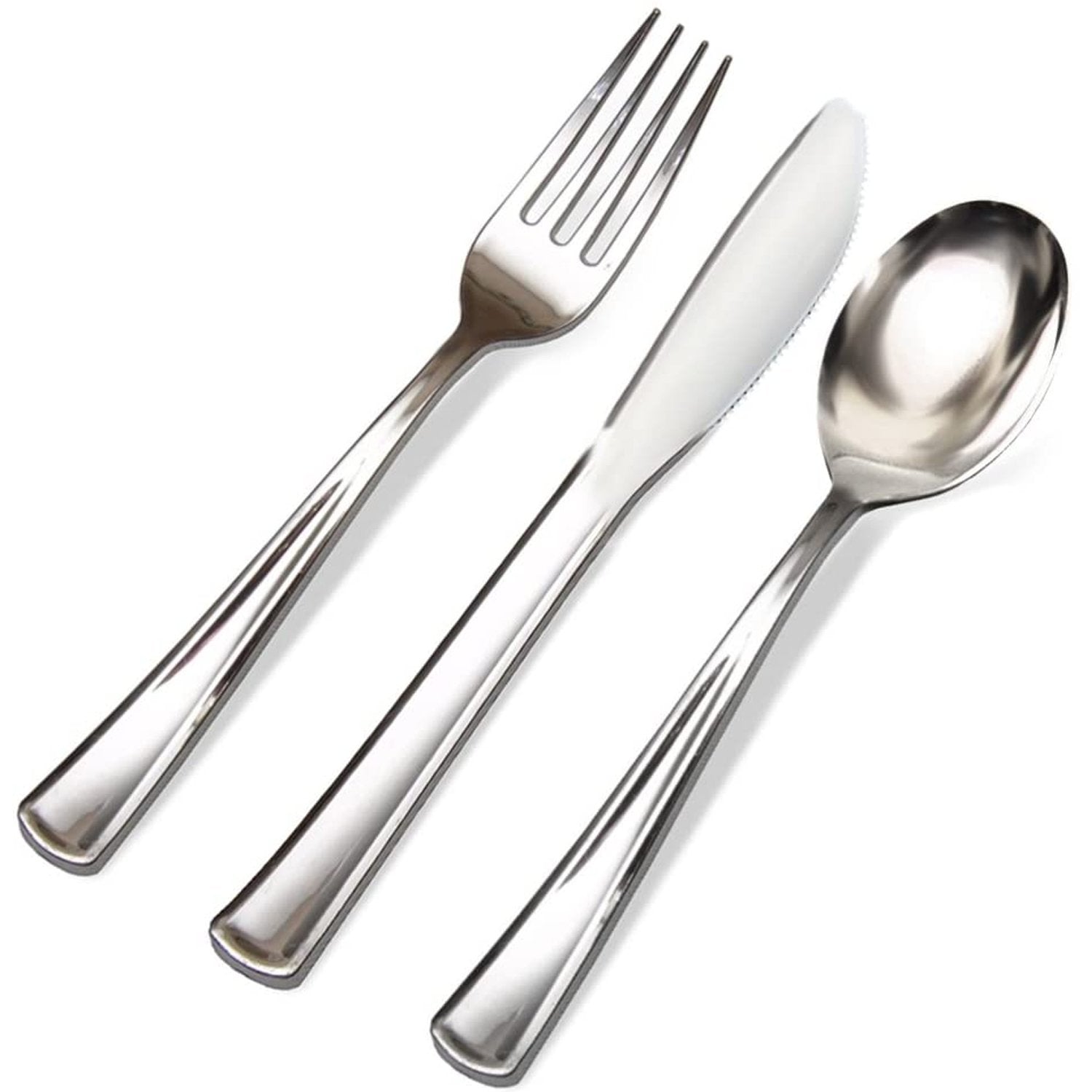 Fork Polished Silver Plastic Cutlery