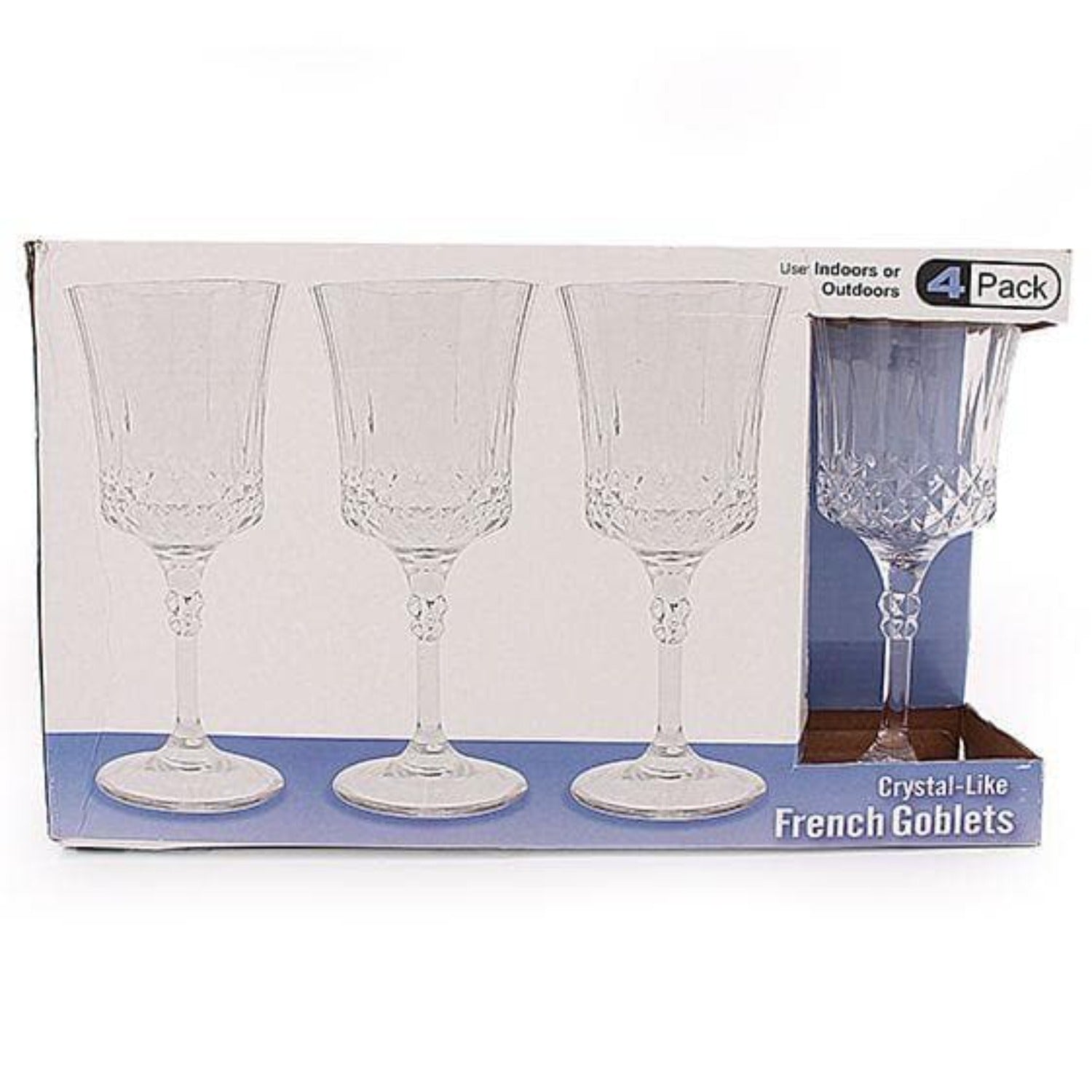 8 oz Crystal Like Elegant Wine Glasses Goblets Plastic 4 Pack