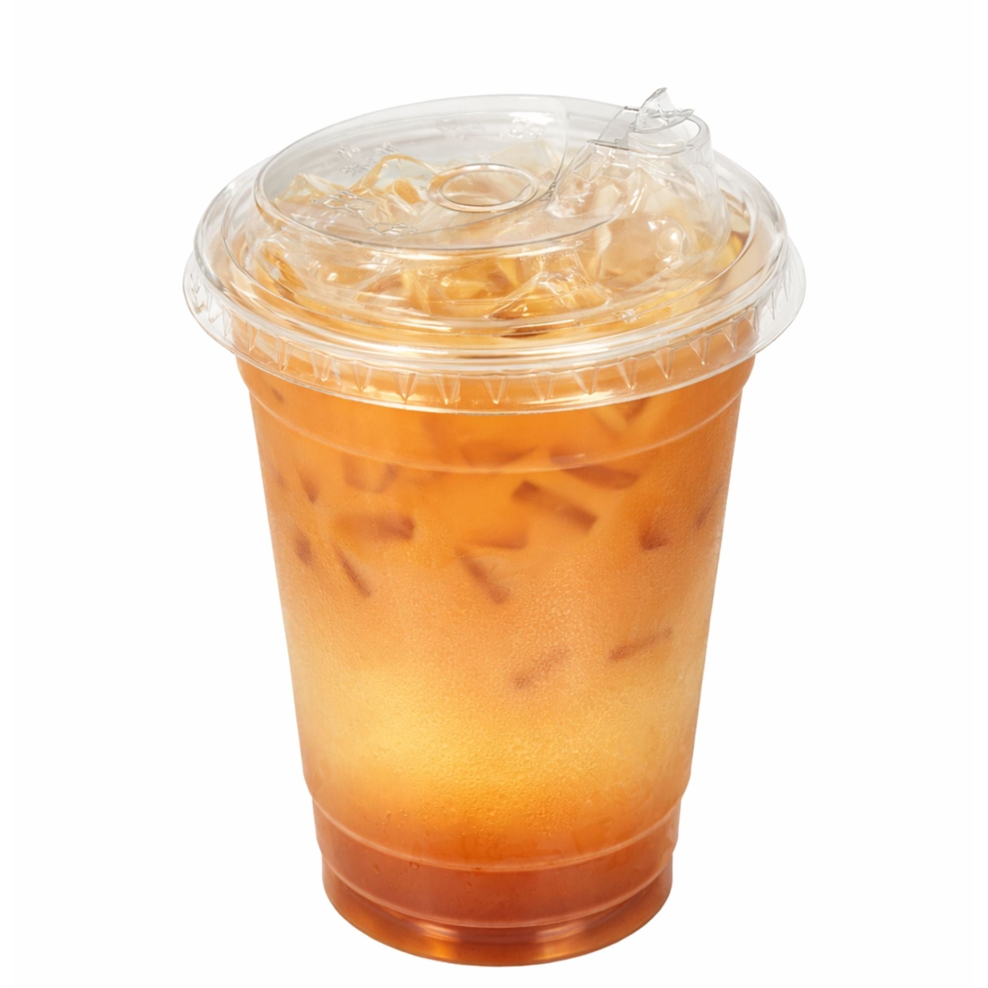 98mm Dome Straw Hole & Sippy Lids for 12–24 oz Clear PET Cups
