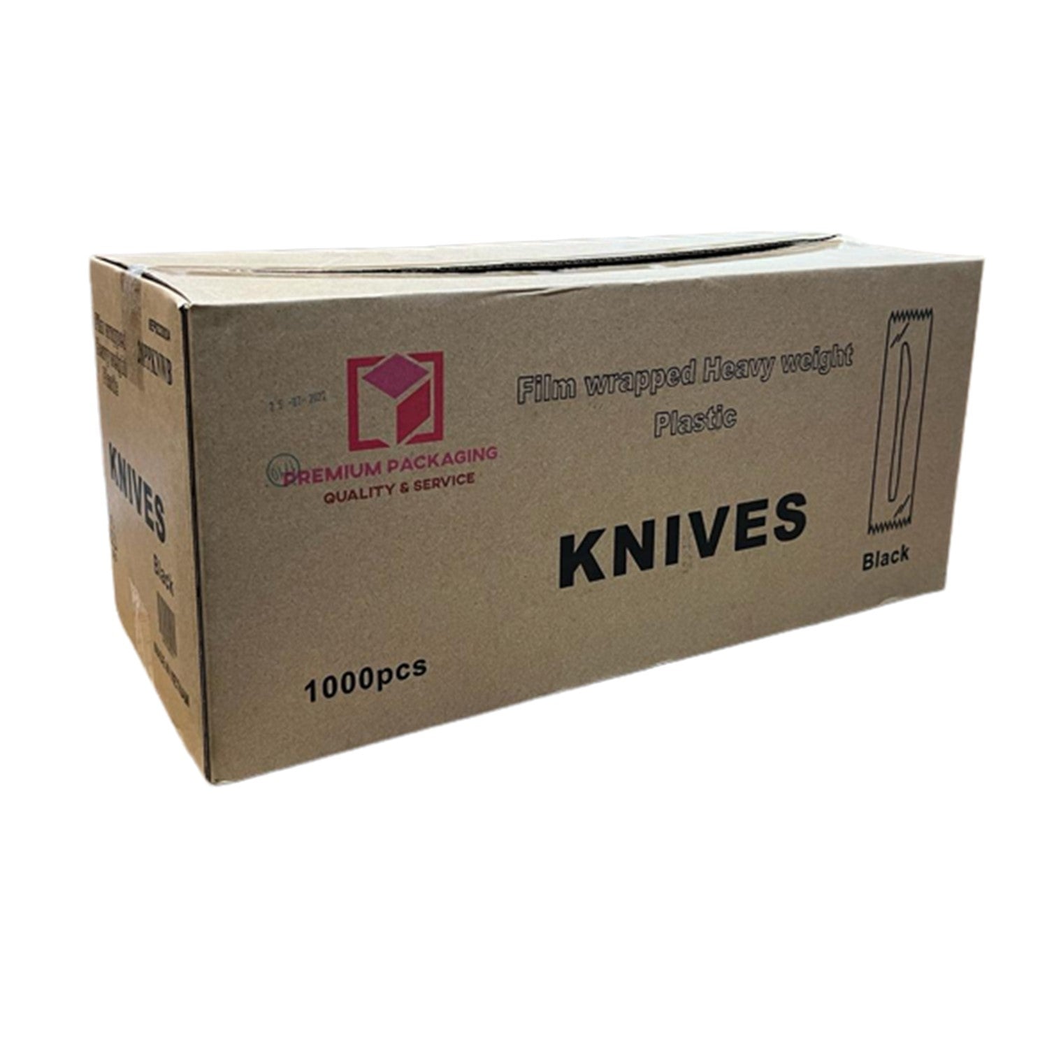 *WHOLESALE* Knives Wrapped Heavy Weight Black Plastic  Disposable 1000/Case