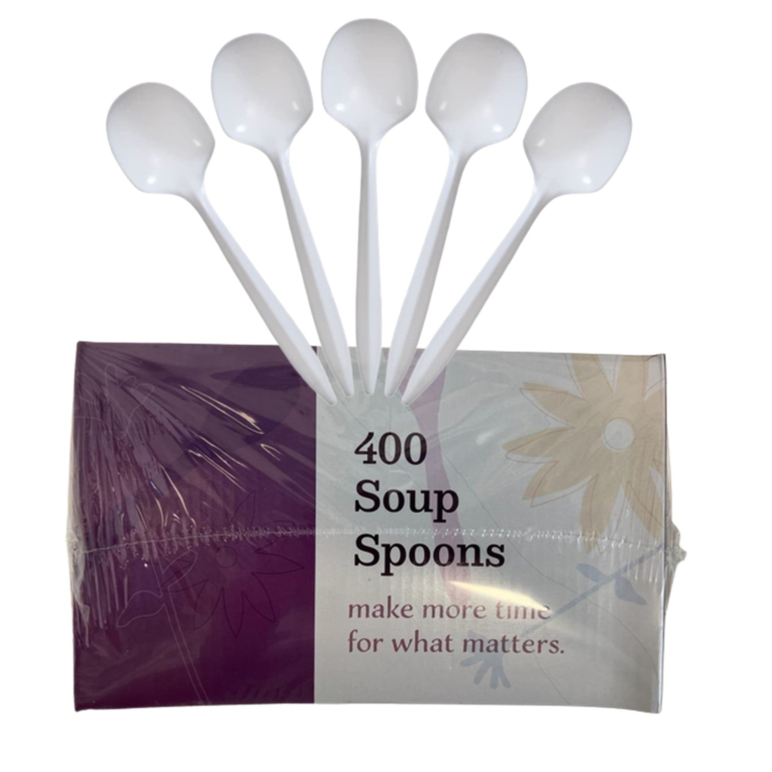 *BUY BULK* Soup Spoons Plastic White Medium Weight Disposable