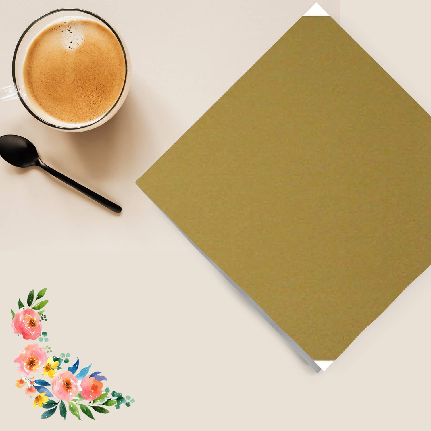 Solid Gold Beverage Napkins