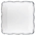 Aristocrat 12”x12” White & Silver Square Serving Trays Plastic 2 Pack Serverware Decorline 2 Pieces