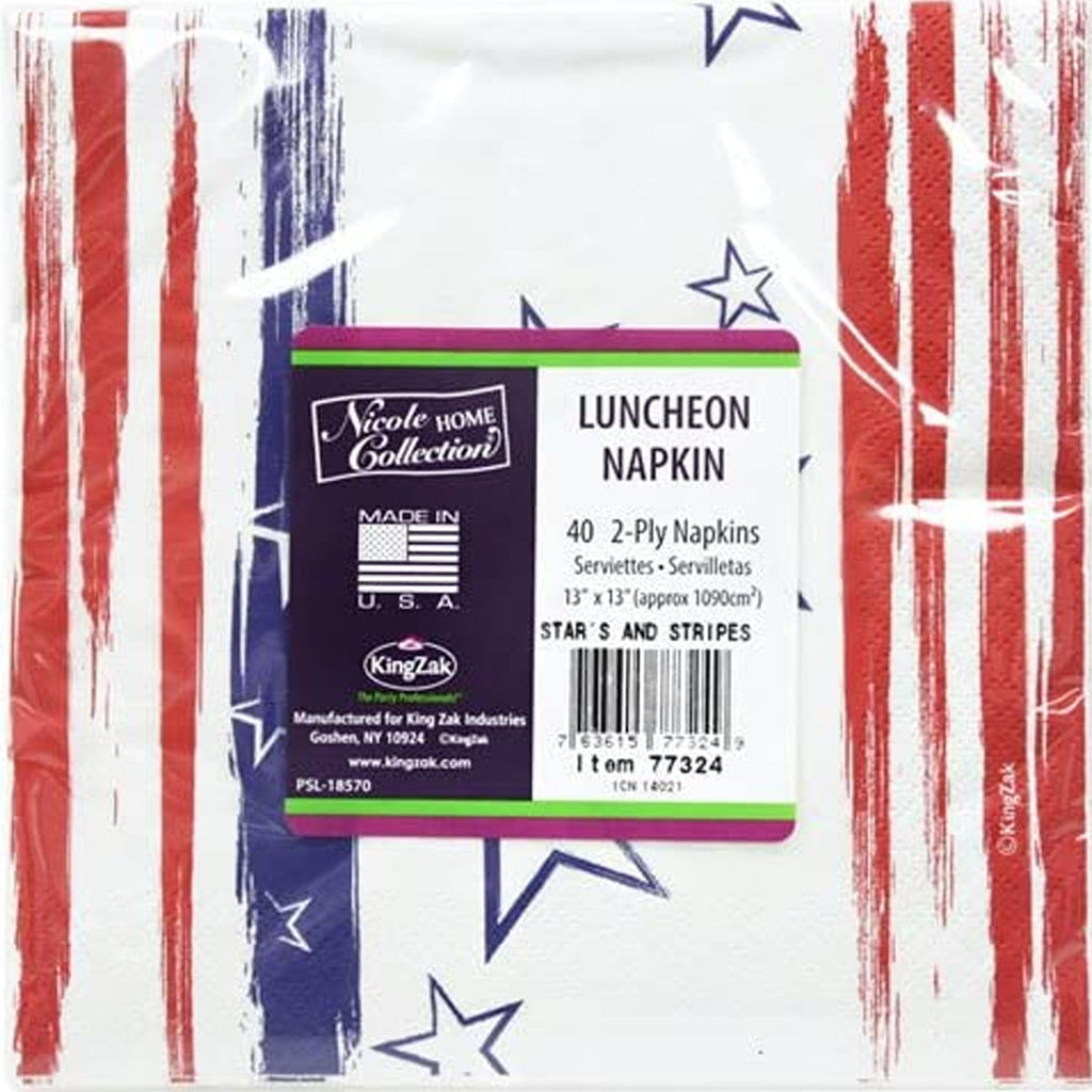 Lunch Napkins Stars 'N Stripes Premium Paper  40 Pack