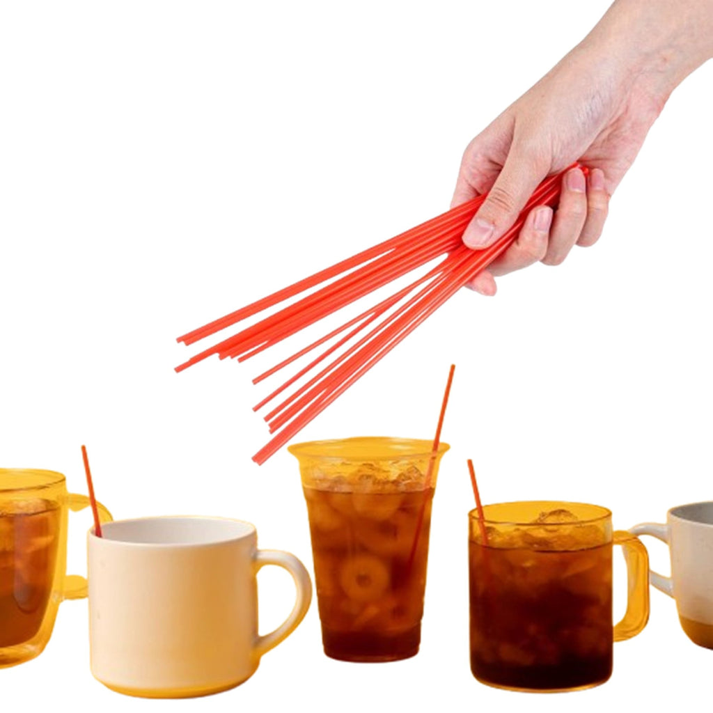 *WHOLESALE* 7.5"  Coffee Stirrer Straws Red Plastic Heavy Duty Sip1000/Case