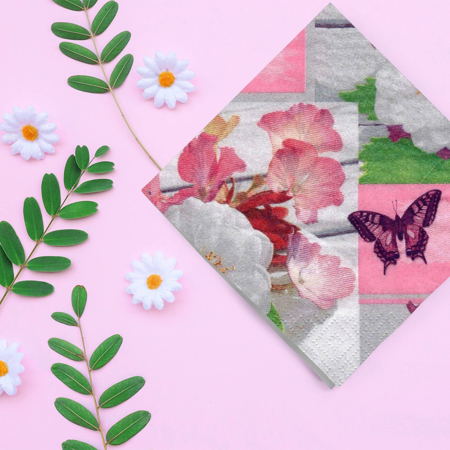 Summer Rose Lunch Napkins 20 Pack