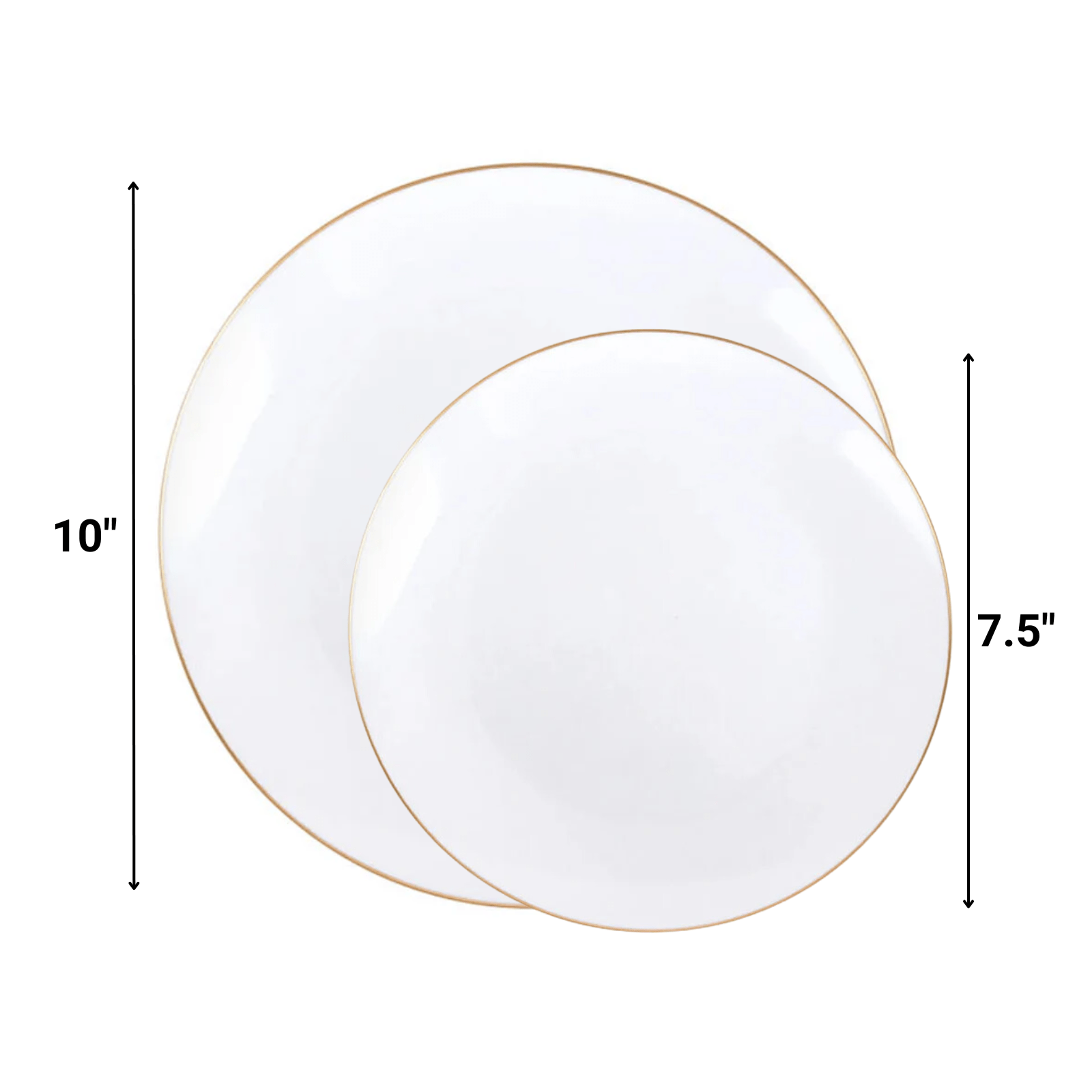 White With Gold Rim Plastic Dinnerware Set- Elegant Party Pack-Organic