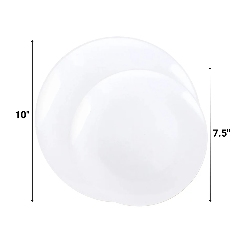 White Plastic Dinnerware Set- Value Pack-Organic