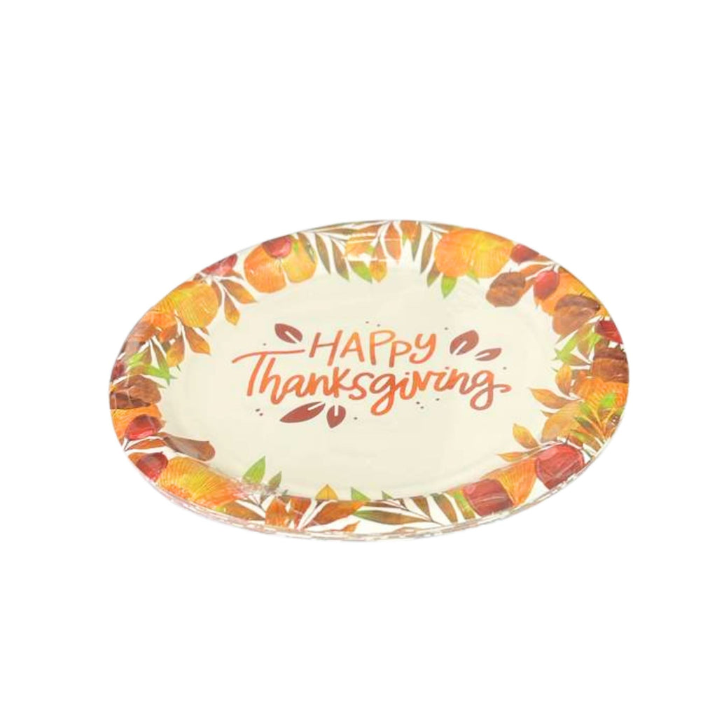 Thanksgiving 7" Paper Desserts Plates-8 Pack