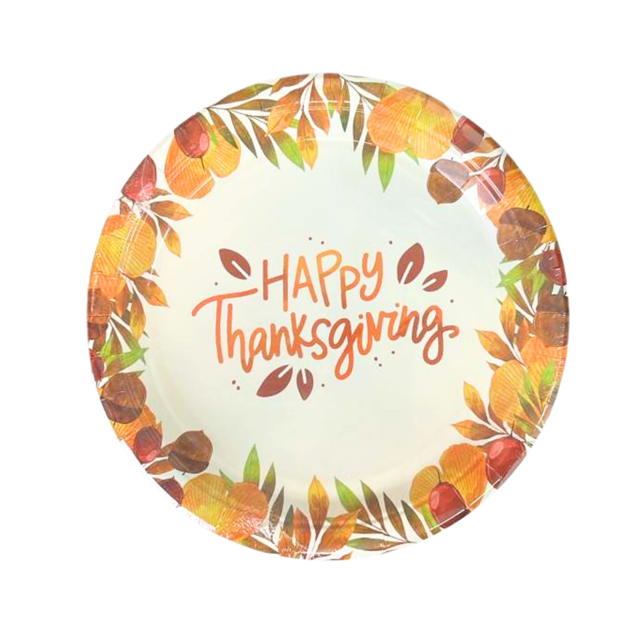 Thanksgiving 7" Paper Desserts Plates-8 Pack