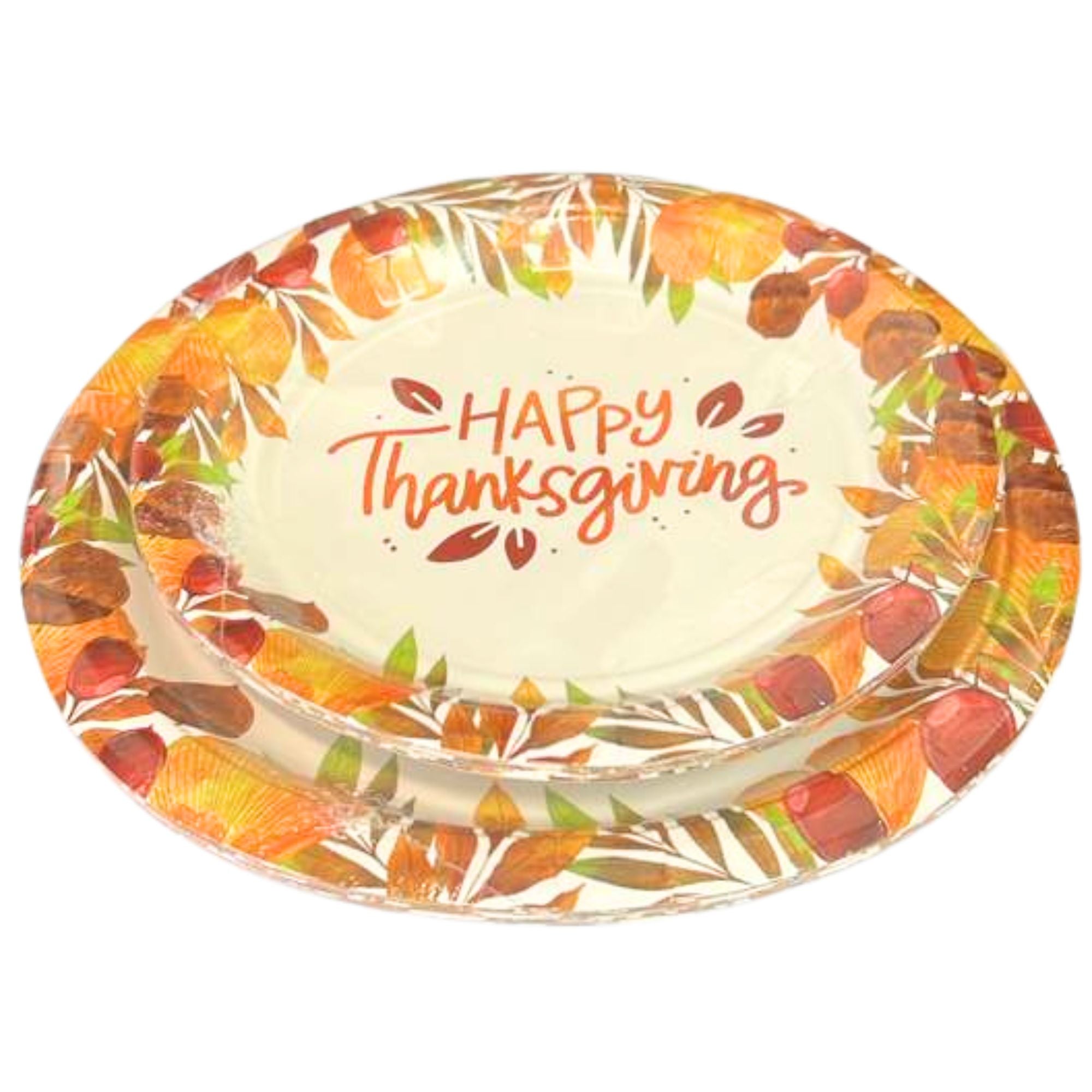 Thanksgiving 7" Paper Desserts Plates-8 Pack