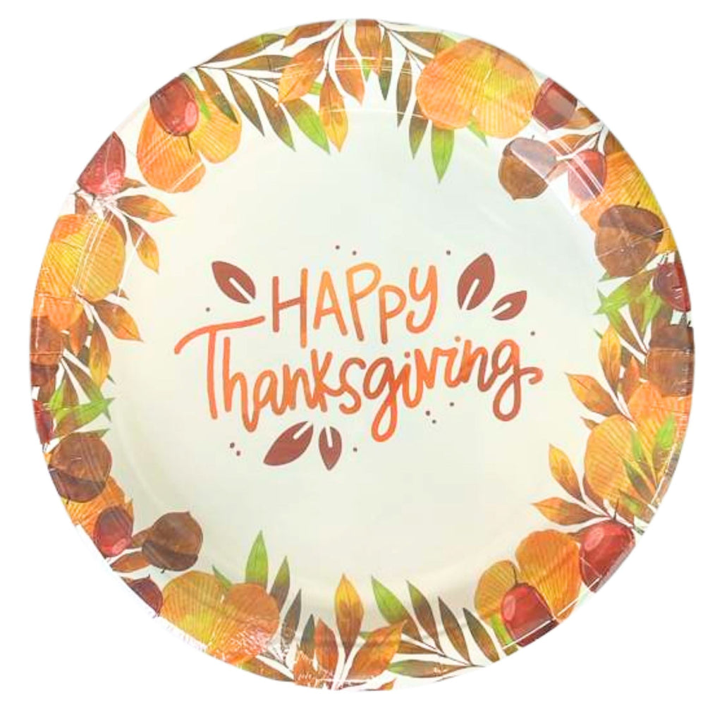 Thanksgiving 9" Disposable Paper Plates-8 Pack