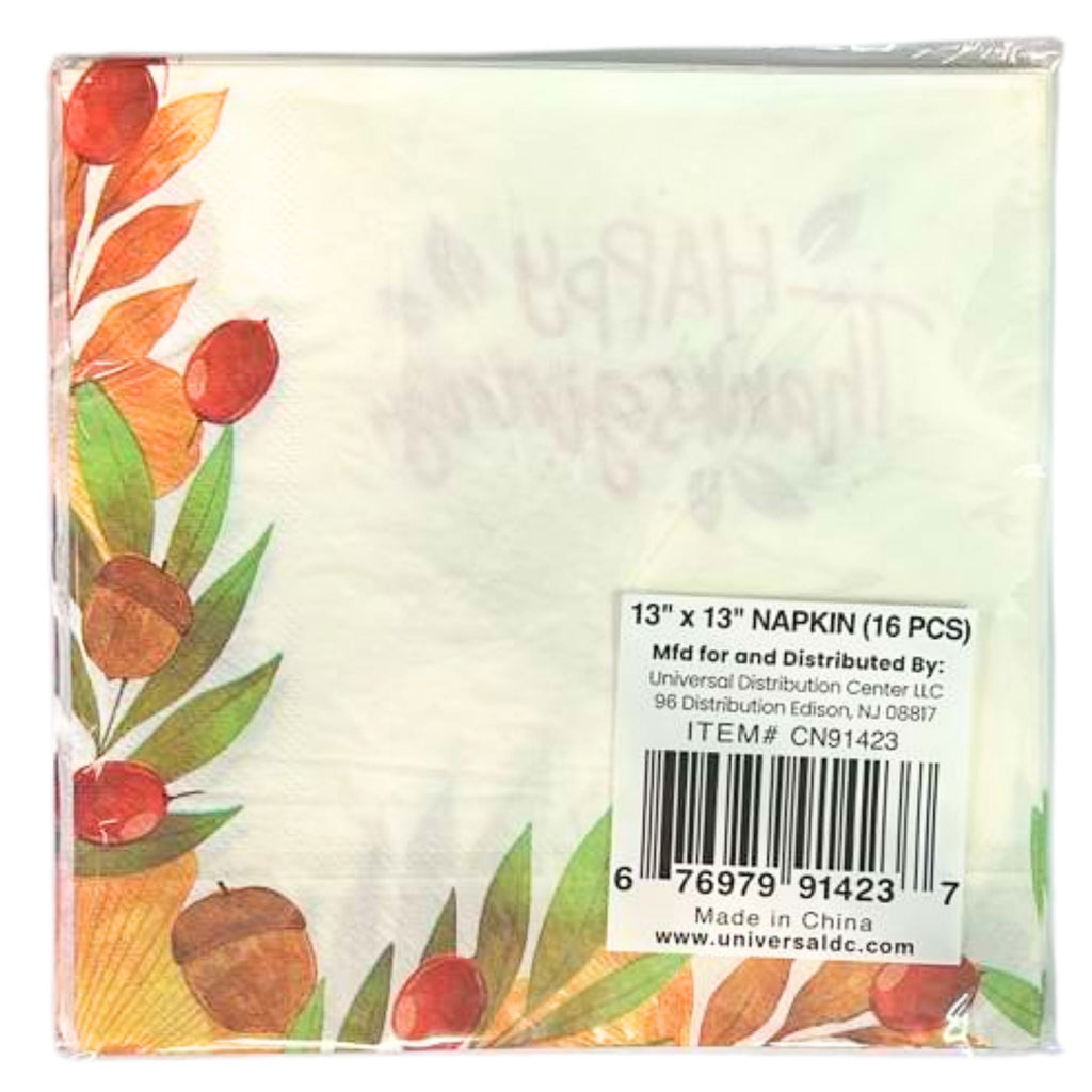 Thanksgiving Lunch Paper Napkins-16 Pack