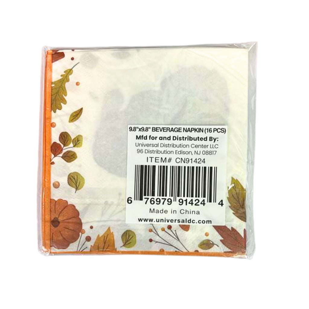 Thanksgiving Beverage Paper Napkins: 16 Pack
