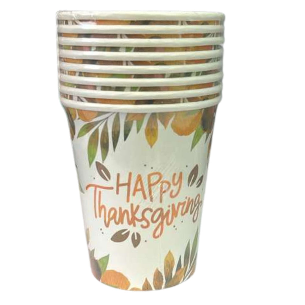 Thanksgiving 9oz Paper Cups -8 Pack