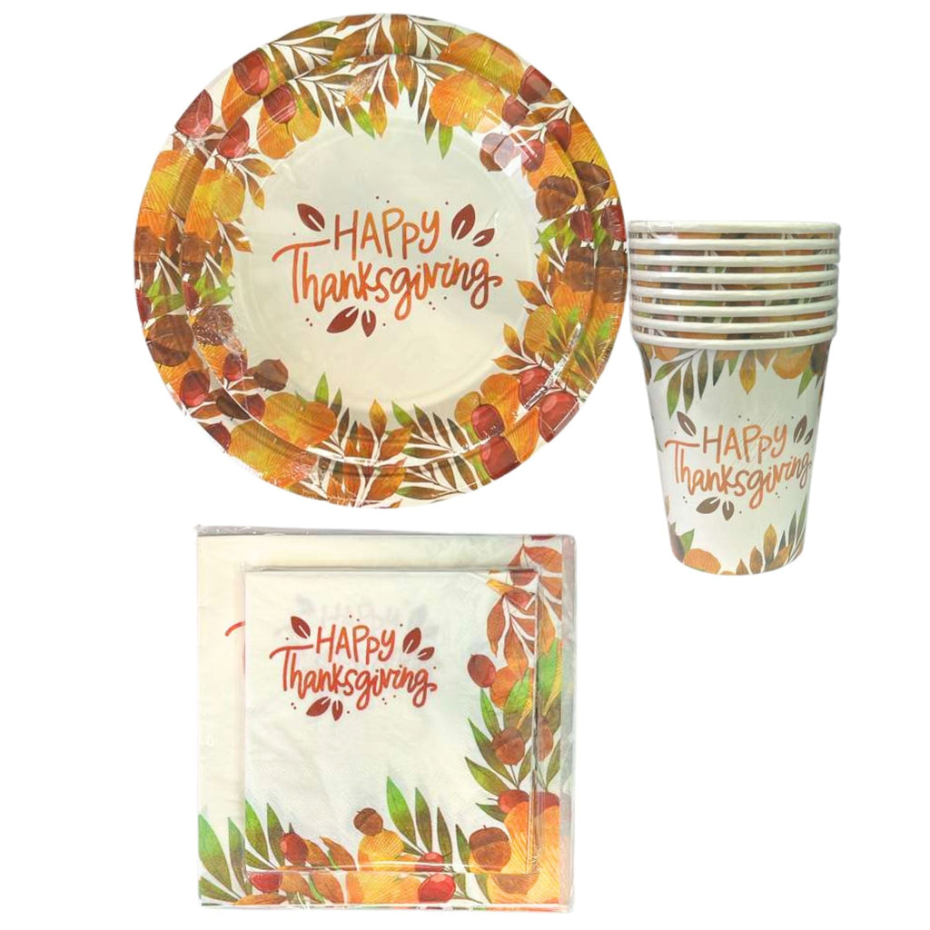 Thanksgiving 9" Disposable Paper Plates-8 Pack