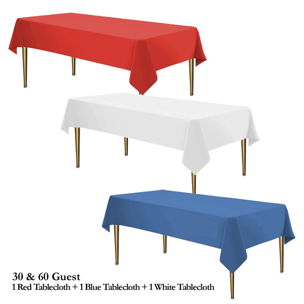 Red White and Blue American Flag Disposable Party Plastic Plates Sets