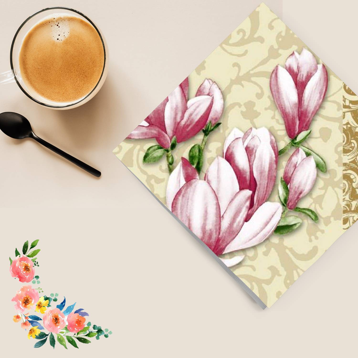 Timeless Tulip Lunch Paper Napkins 20 Pack