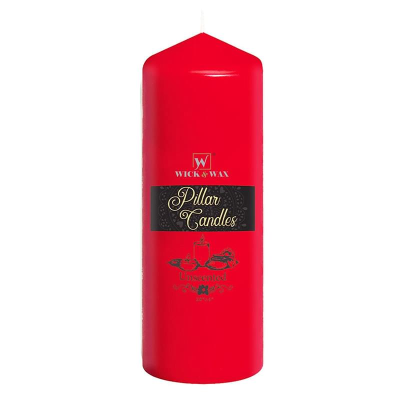 3"x6" Unscented Red Pillar Candle