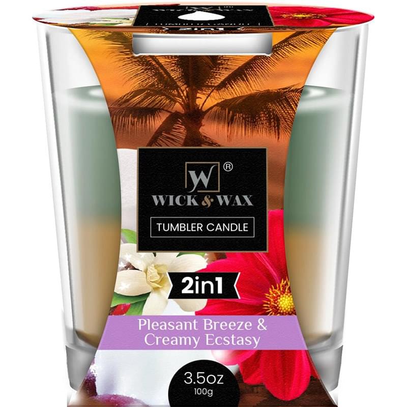 3.5oz Pleasant Breeze & Creamy Ecstasy Double Scented Jar Candle