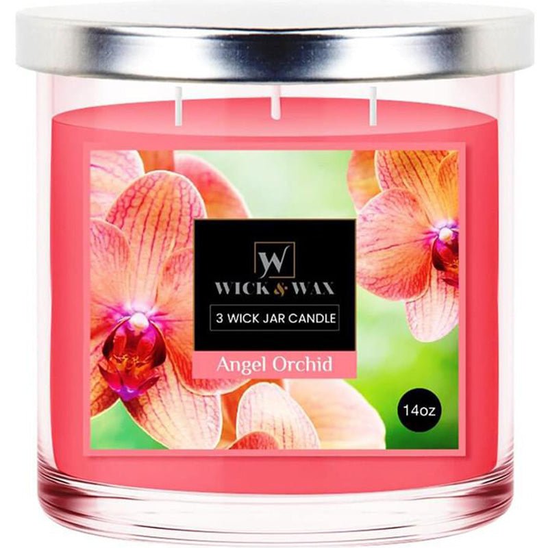 14oz Angel Orchid Scented Jar Candle (3-wick)