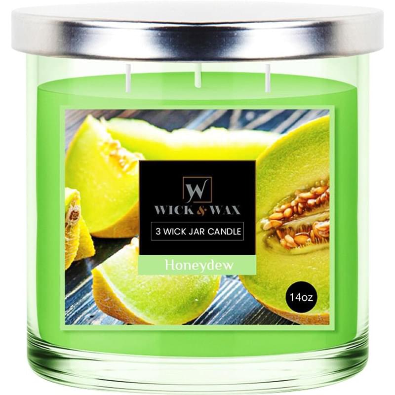 14oz Honeydew Scented Jar Candle (3-wick)