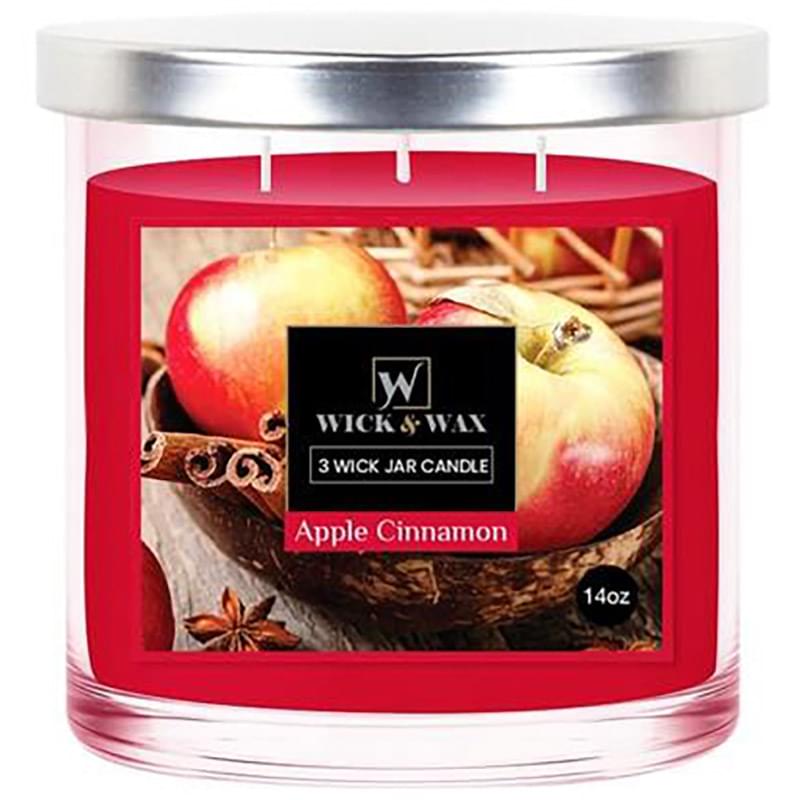 Apple Cinnamon Scented Jar Candle (3-wick)