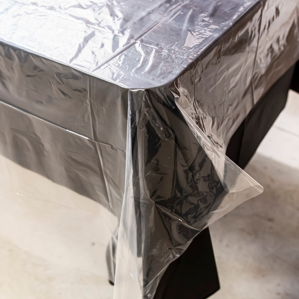 66"X140" Clear Ultra Heavy Duty Plastic Table Cover