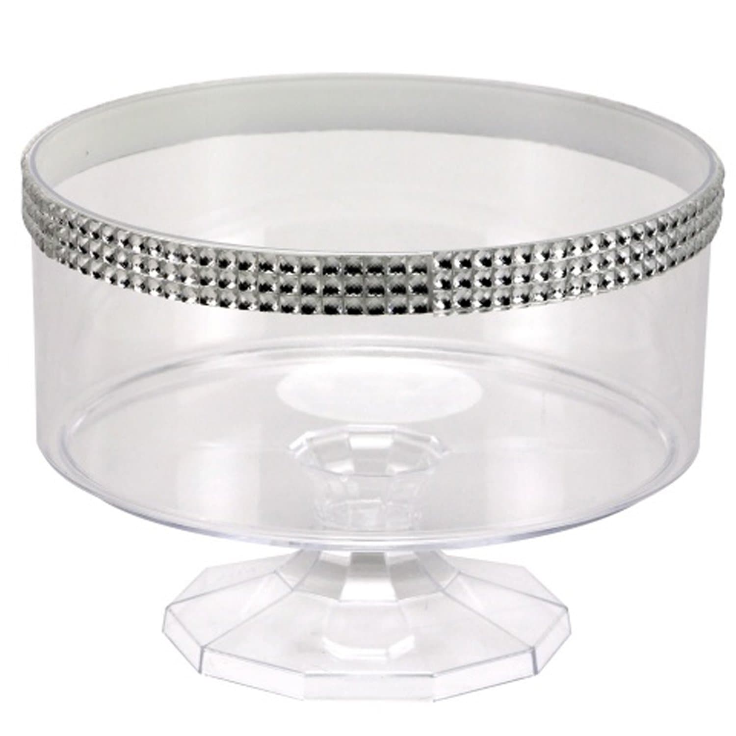 80oz Trifle Small Plastic Clear Bowl Jewel Accent