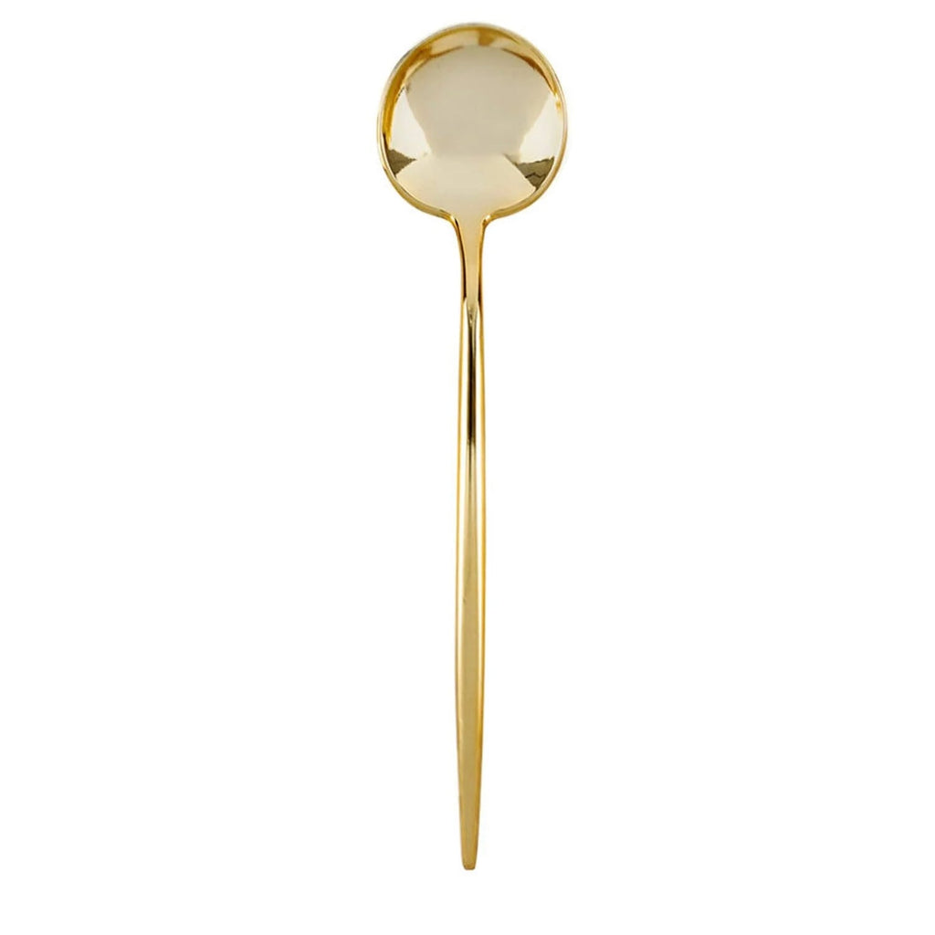 Novelty  Cutlery Dinner Soup Spoon Gold plastic