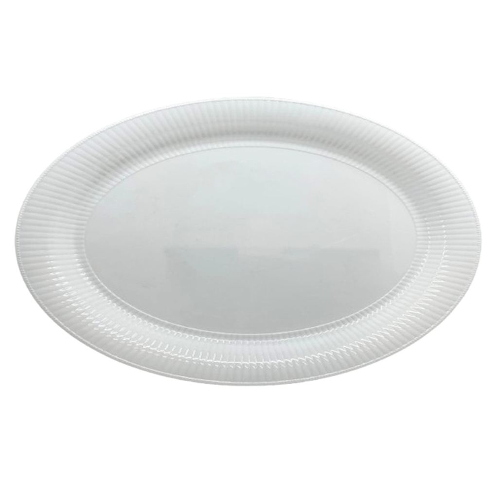 14.25"X 18.5'' Oval Tray White Heavy Weight Plastic