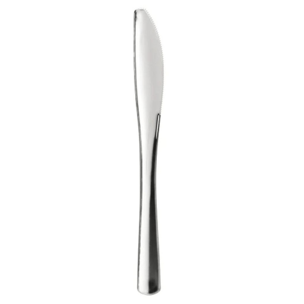 Knife Polished Silver Plastic Cutlery