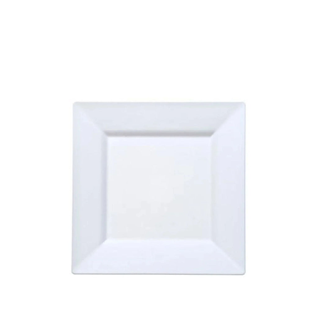 6.5" White Plates Square Plastic Dinner