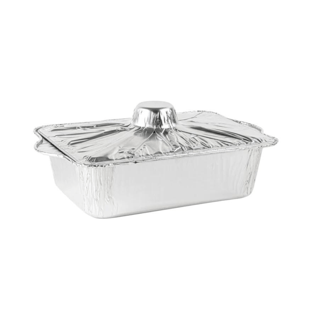 5LB Small Rectangle Pots With Lids Combo Disposable Aluminum