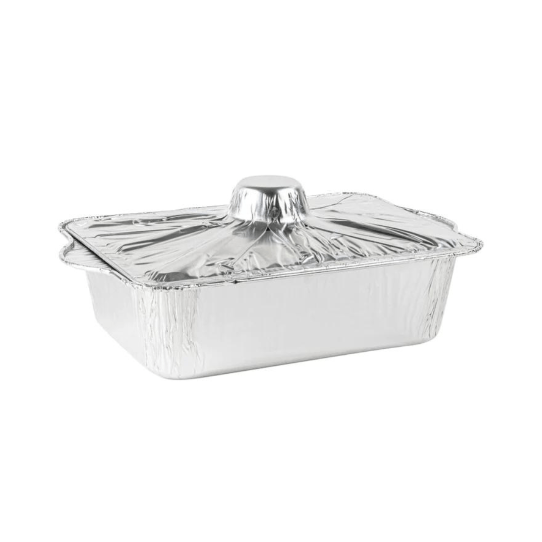 5LB Small Rectangle Pots With Lids Combo Disposable Aluminum