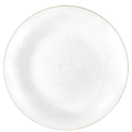 Organic 10" White with Gold Rim Plastic Disposable Dinner Plate