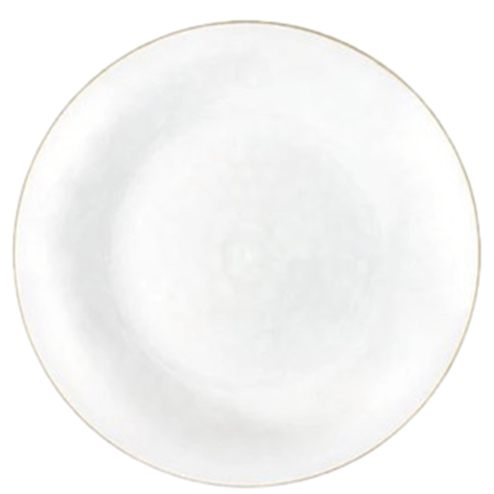 Organic 10" White with Gold Rim Plastic Disposable Dinner Plate