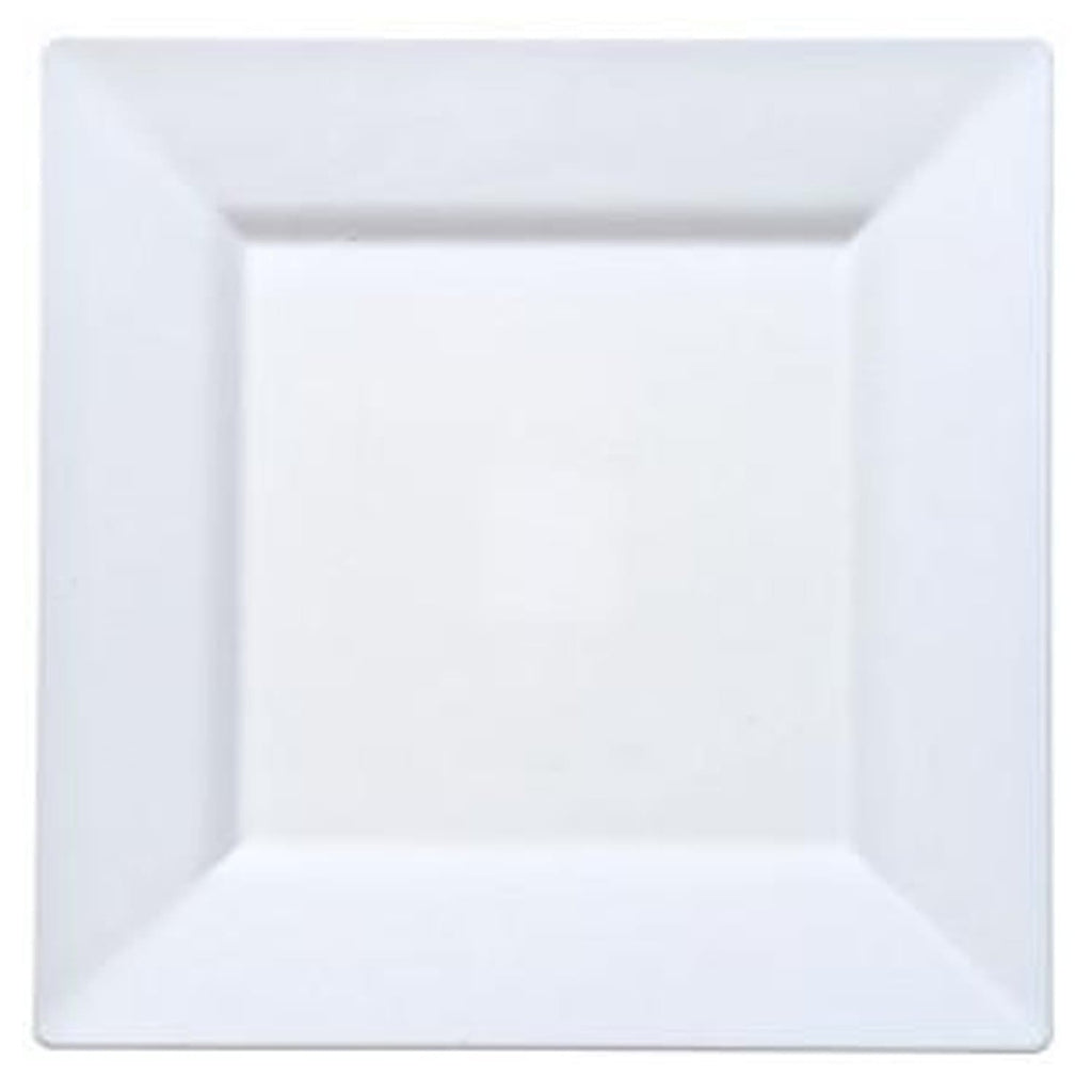 10.75" White Plates Square Plastic Dinner