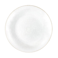 Organic Hammered 7" White with Gold Rim Appetizer/Dessert Plate