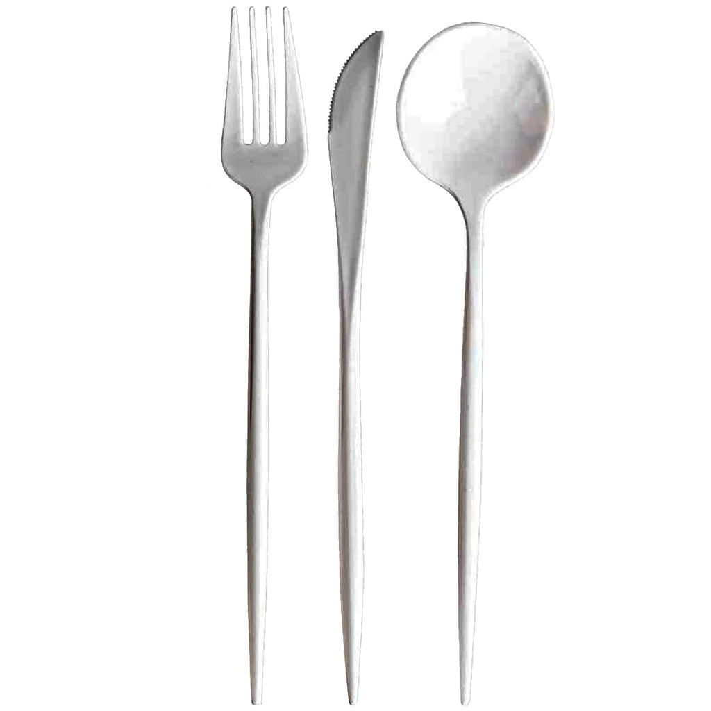 White Plastic Dinnerware Set- Value Pack-Organic