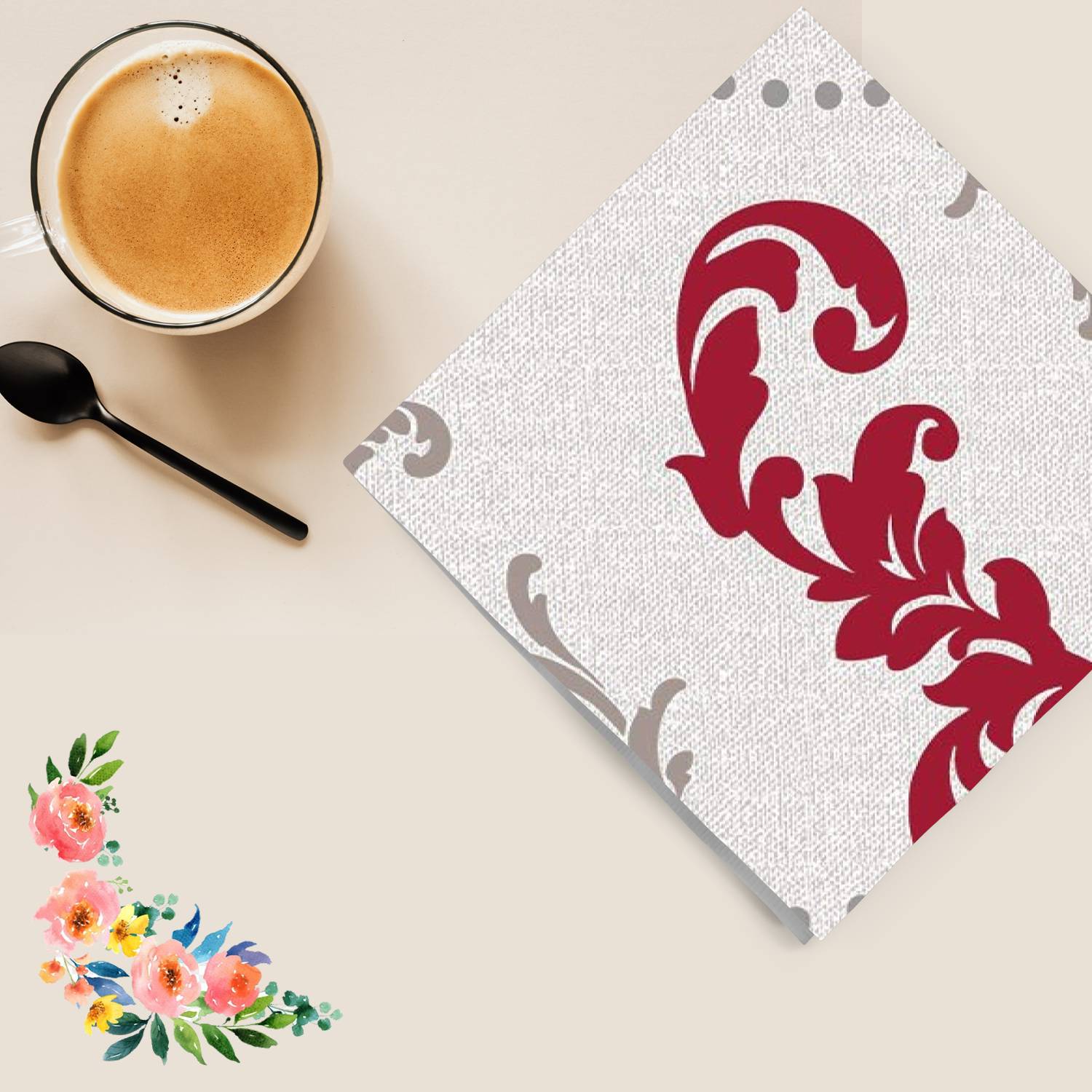Wine Fleur-de-lis  Lunch Paper Napkins 20 Pack